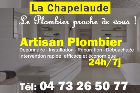 Plombier La Chapelaude - Plomberie La Chapelaude - Plomberie pro La Chapelaude - Entreprise plomberie La Chapelaude - Dépannage plombier La Chapelaude