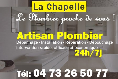 Plombier La Chapelle - Plomberie La Chapelle - Plomberie pro La Chapelle - Entreprise plomberie La Chapelle - Dépannage plombier La Chapelle