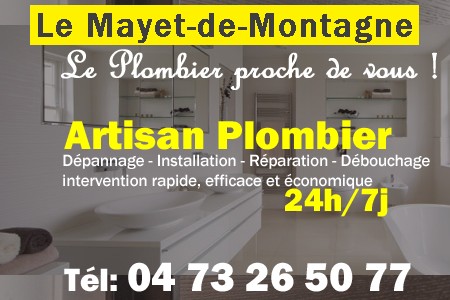 Plombier Le Mayet-de-Montagne - Plomberie Le Mayet-de-Montagne - Plomberie pro Le Mayet-de-Montagne - Entreprise plomberie Le Mayet-de-Montagne - Dépannage plombier Le Mayet-de-Montagne