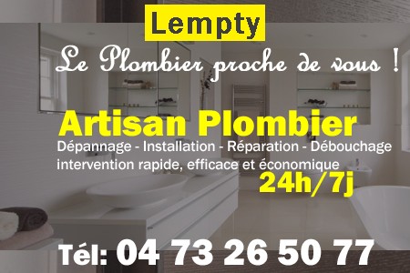 Plombier Lempty - Plomberie Lempty - Plomberie pro Lempty - Entreprise plomberie Lempty - Dépannage plombier Lempty
