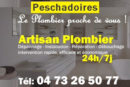 Plombier Peschadoires - Plomberie Peschadoires - Plomberie pro Peschadoires - Entreprise plomberie Peschadoires - Dépannage plombier Peschadoires