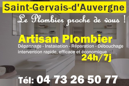 Plombier Saint-Gervais-d'Auvergne - Plomberie Saint-Gervais-d'Auvergne - Plomberie pro Saint-Gervais-d'Auvergne - Entreprise plomberie Saint-Gervais-d'Auvergne - Dépannage plombier Saint-Gervais-d'Auvergne