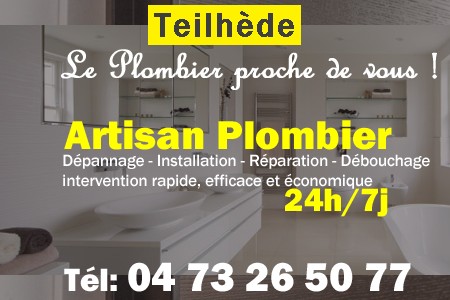 Plombier Teilhède - Plomberie Teilhède - Plomberie pro Teilhède - Entreprise plomberie Teilhède - Dépannage plombier Teilhède