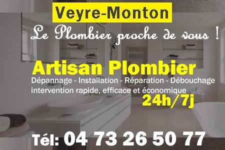 Plombier Veyre-Monton - Plomberie Veyre-Monton - Plomberie pro Veyre-Monton - Entreprise plomberie Veyre-Monton - Dépannage plombier Veyre-Monton
